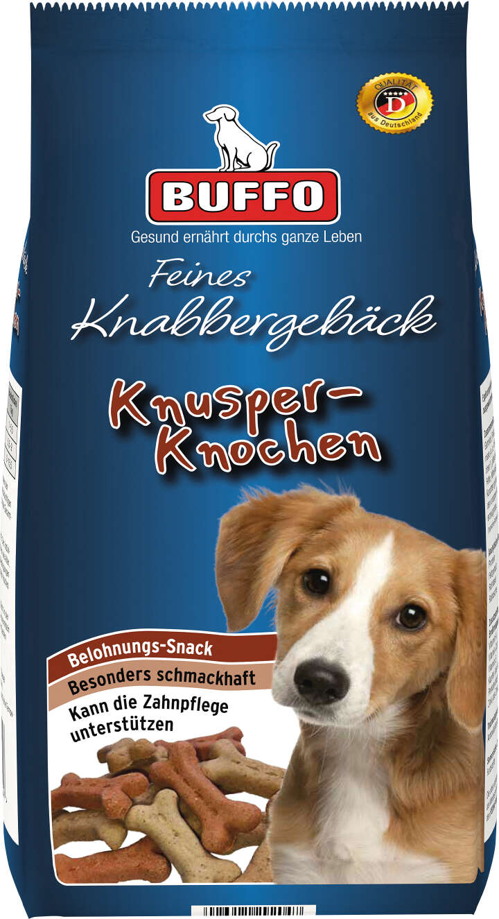 BUFFO Hundeleckerli Feines Knabbergebäck Knusper-Knochen